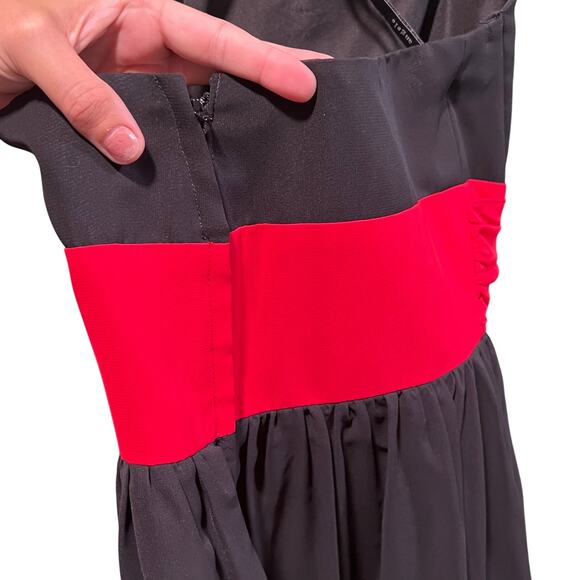 Alfred Angelo Black Red Sash Strapless Dress Size 12 Designer - Picture 5 of 6